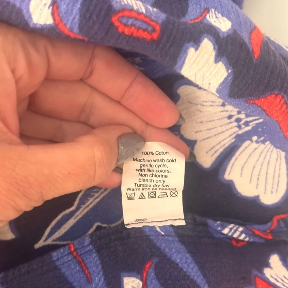 J. Crew Blue and Red floral Tunic cover-up Size Small - Picture 8 of 8